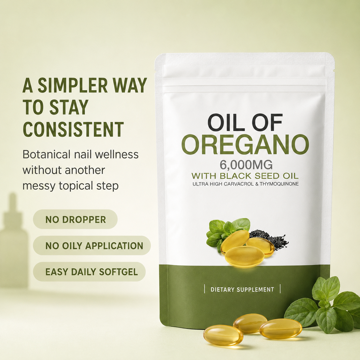 OREGANO & BLACK SEED OIL - ELIMINATES NAIL FUNGUS