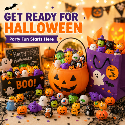 🎃Halloween Mochi Squishy Toys – Cute Sensory Party Favors & Goodie Bag Fillers