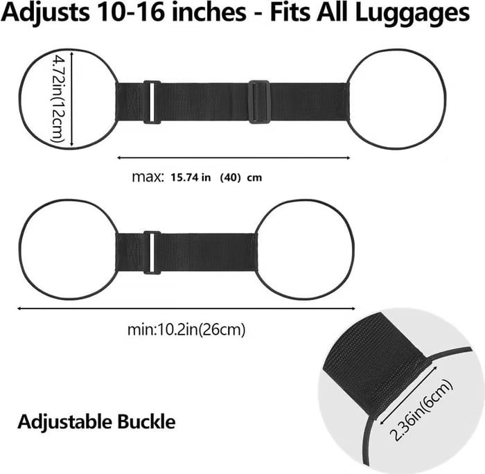 🌈2-Pack Adjustable Luggage Connector Straps – Multi-Use Travel Bag Securing Belts