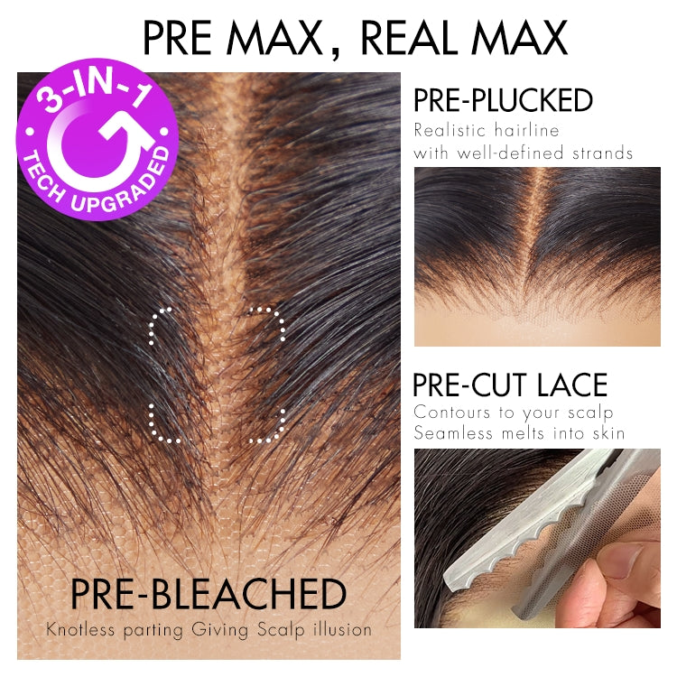 PreMax 3-in-1 Glueless Human Hair Bob Wig