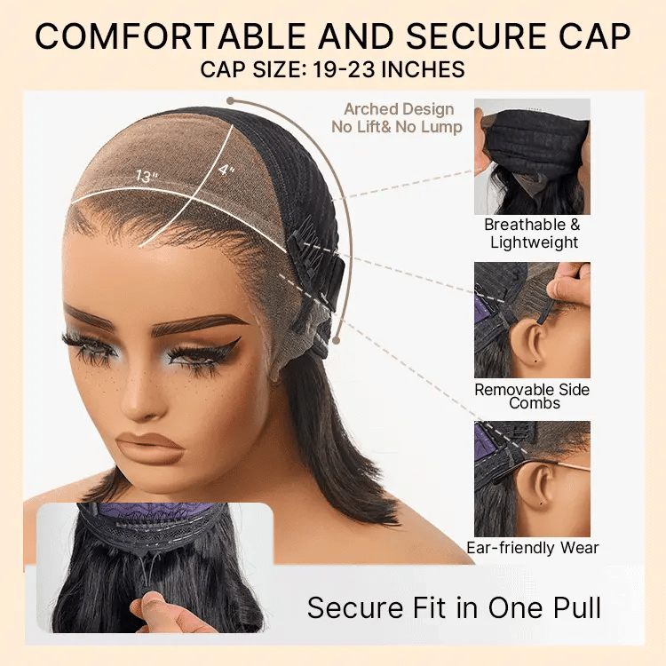PreMax 3-in-1 Glueless Human Hair Bob Wig