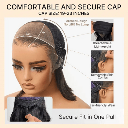 PreMax 3-in-1 Glueless Human Hair Bob Wig