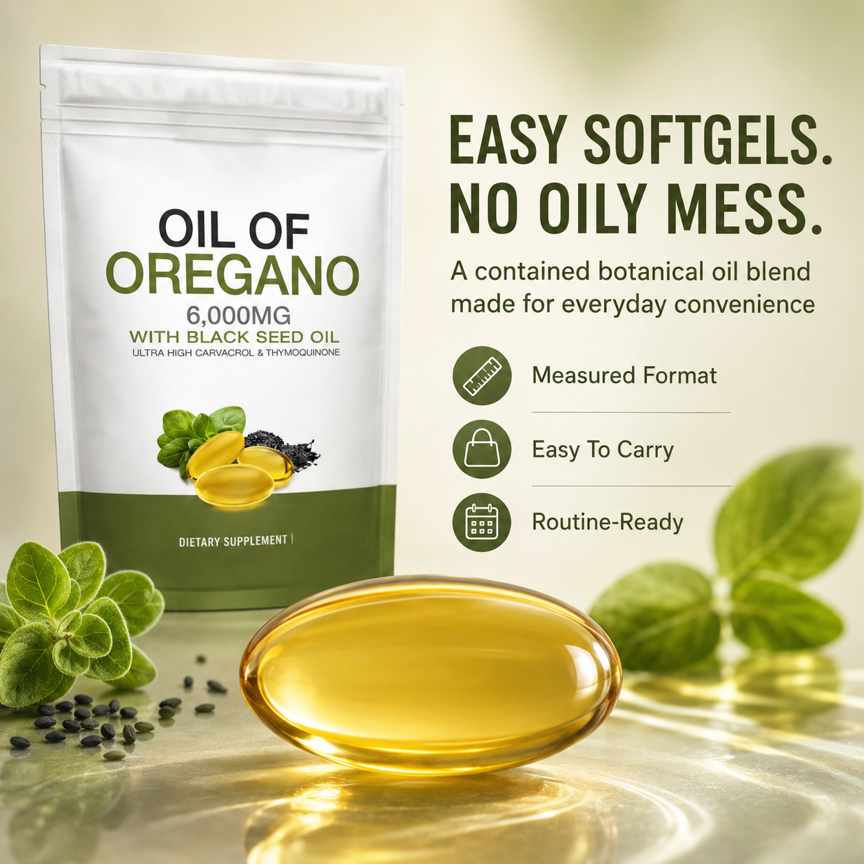 OREGANO & BLACK SEED OIL - ELIMINATES NAIL FUNGUS