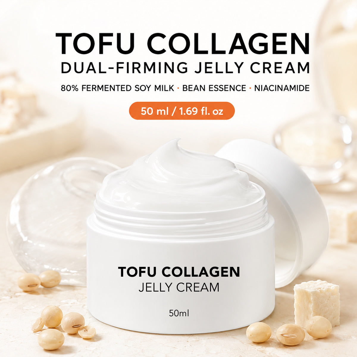 Dual-Firming Jelly Cream with 80% Fermented Soymilk & 2% Niacinamide