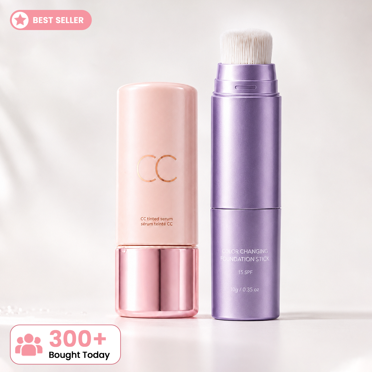 CC Color-Correcting Tinted Serum – Lightweight, Shade-Adaptive Coverage with 24H Hydration & 16H Waterproof Wear