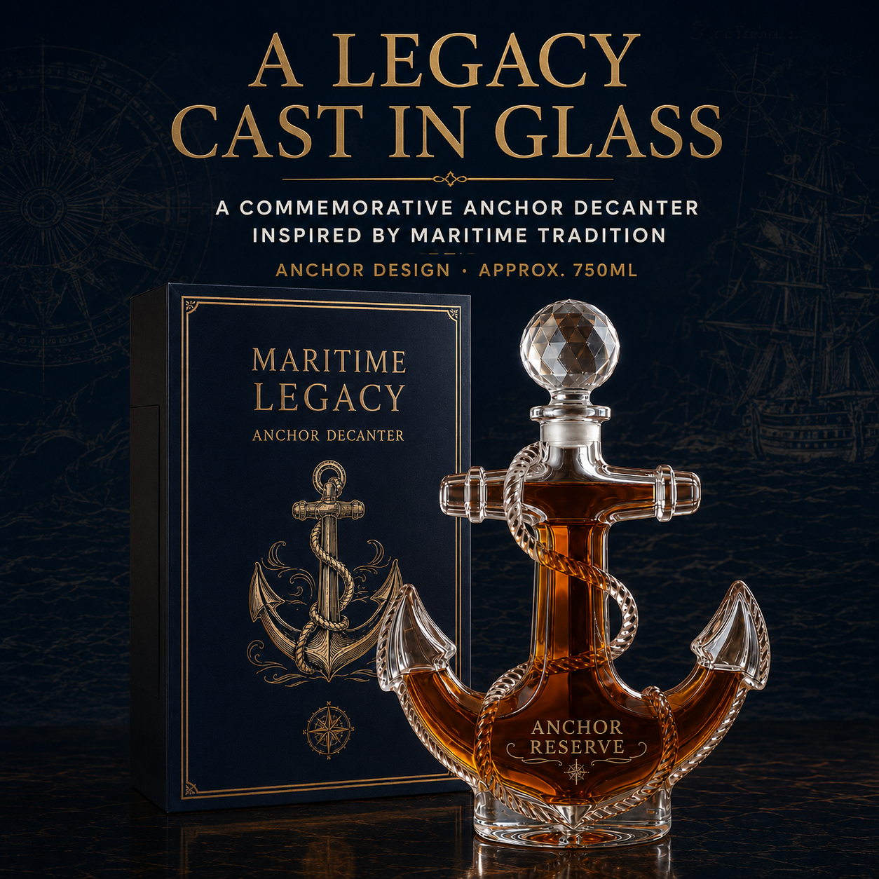 ⚓️US Navy 250th Anniversary Anchor Whiskey Decanter