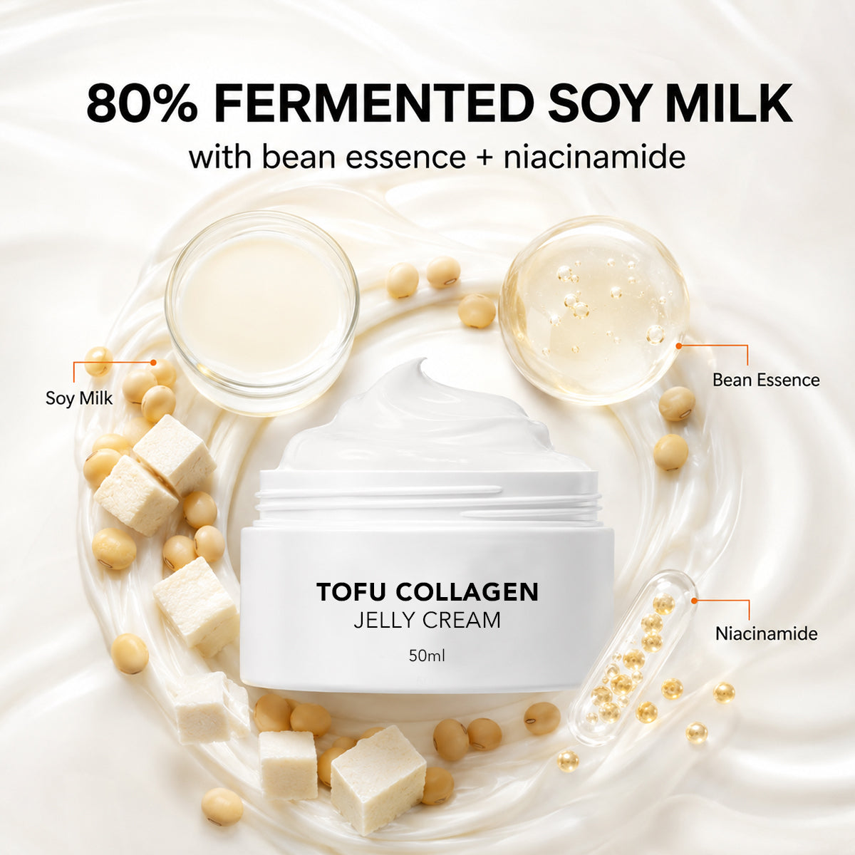 Dual-Firming Jelly Cream with 80% Fermented Soymilk & 2% Niacinamide