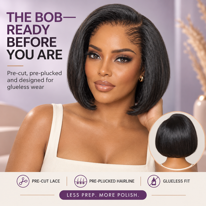 PreMax 3-in-1 Glueless Human Hair Bob Wig