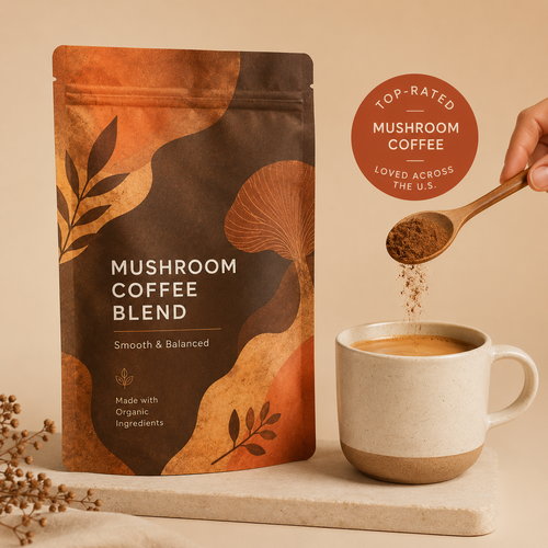 Mushroom Coffee Blend – Medium Roast Instant Coffee with 6 Functional Mushrooms
