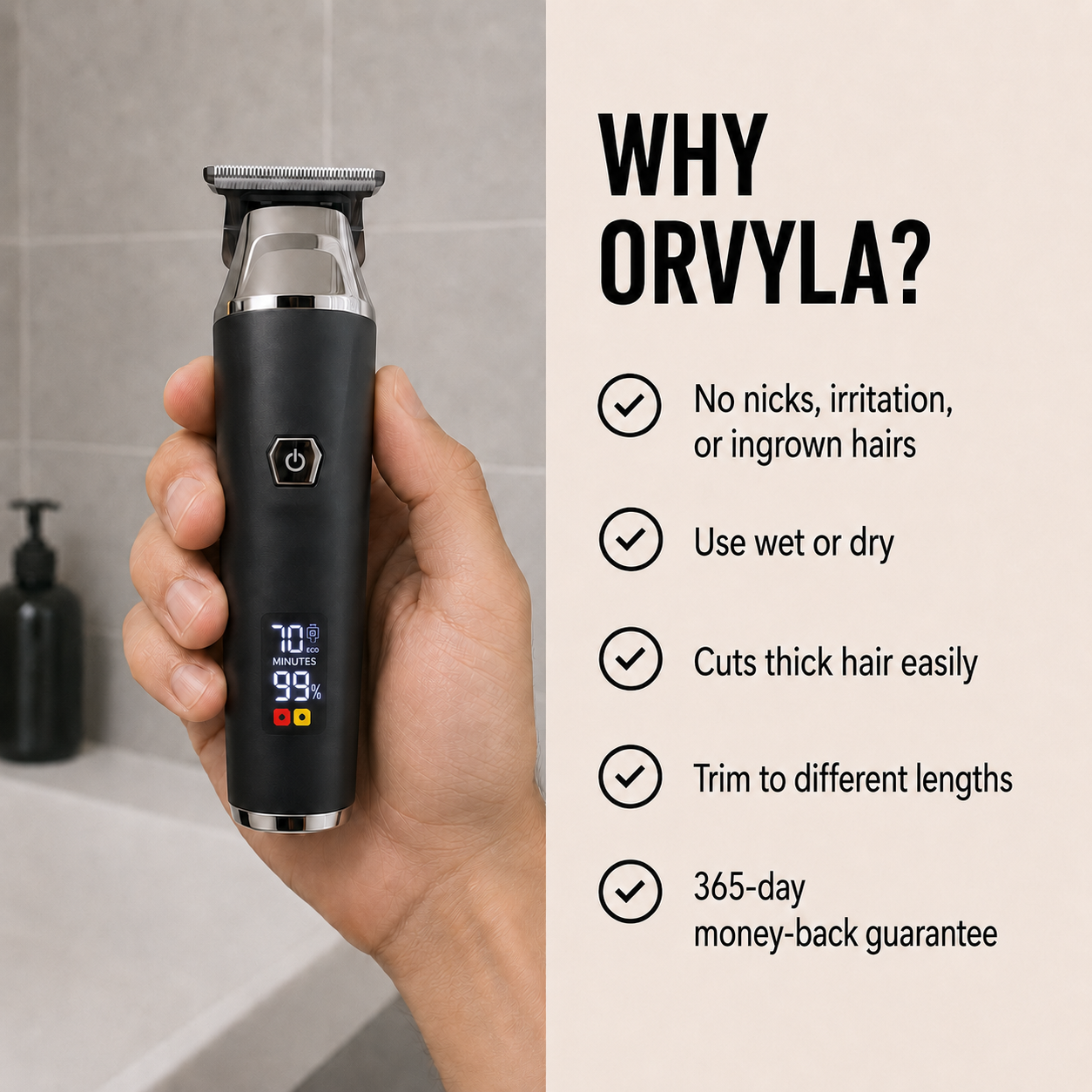 LCD Display Face & Body Hair Trimmer – Rechargeable Precision Grooming Tool for Daily Use