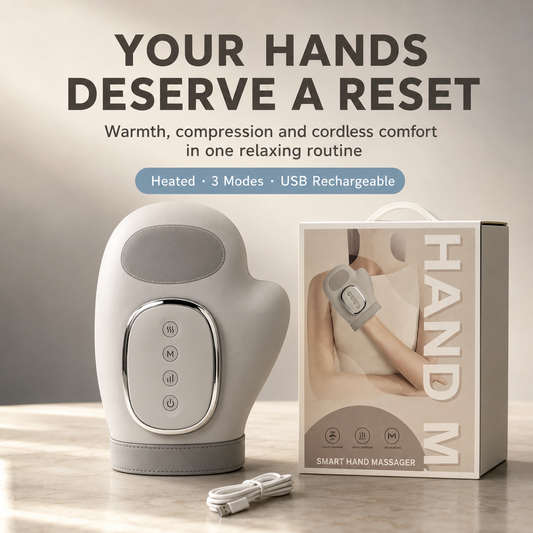 🔥Heated Compression Hand Massager – 3 Modes, USB Rechargeable Cordless Design
