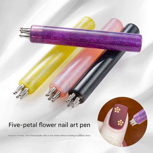5 Petal Flower Nail Dotting Pen,Nail Art Dotting Tools,Flower Design Tool