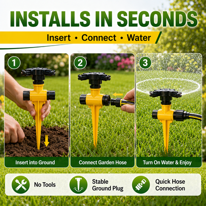 360° Rotation Auto Irrigation System Garden Lawn Sprinkler Patio
