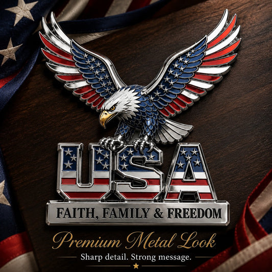 Patriotic 250th Anniversary-Inspired Metal Emblem Decor