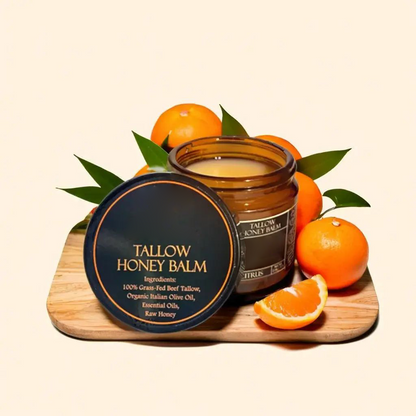 Grass-Fed Beef Tallow Balm with Raw Honey, Natural Skin Moisturizer