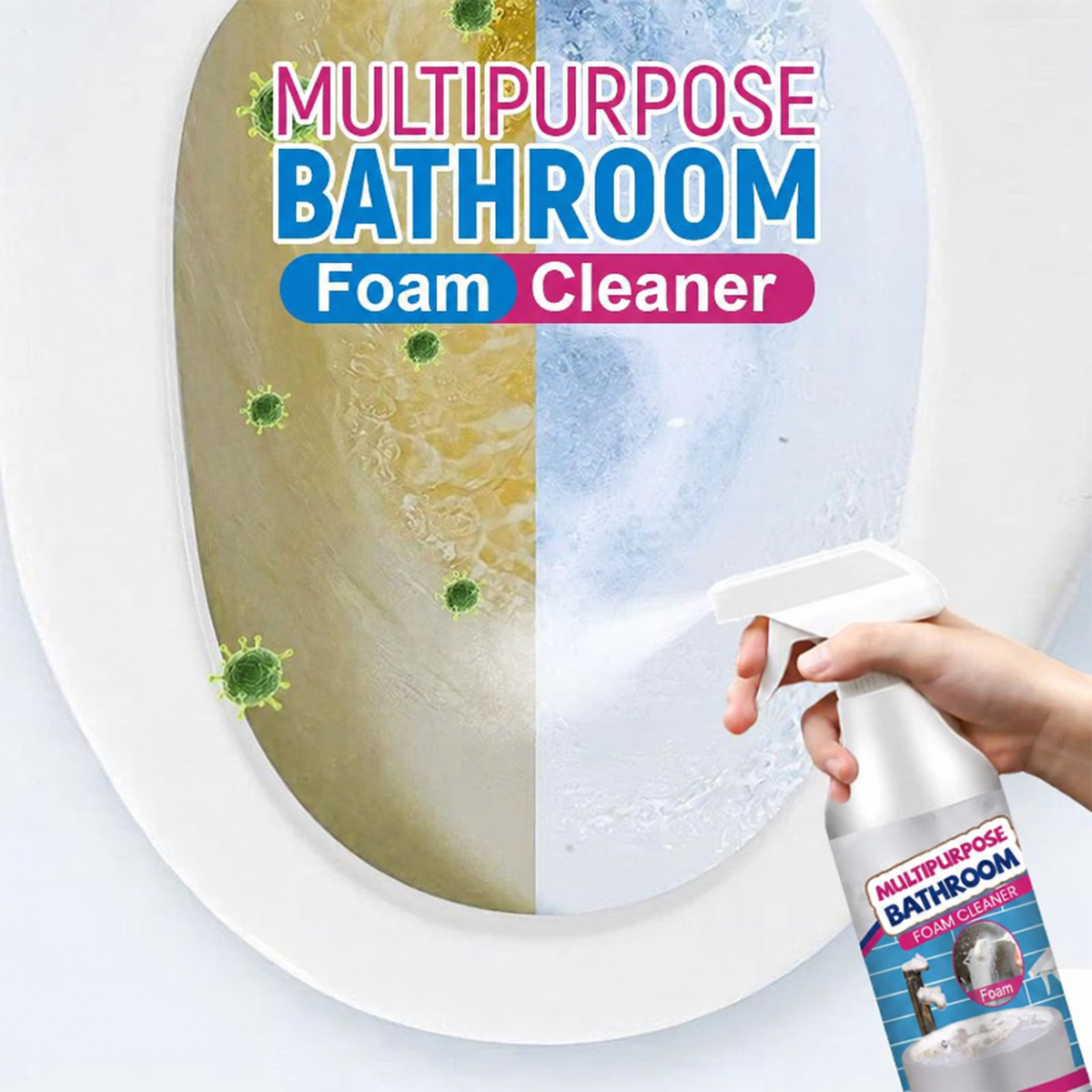 Multifunctional foam cleaner for the bathroom