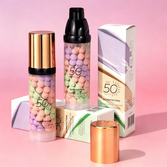 3-In-1 Color Correcting Primer SPF50, Brightening Oil Control Long-Lasting Makeup Base