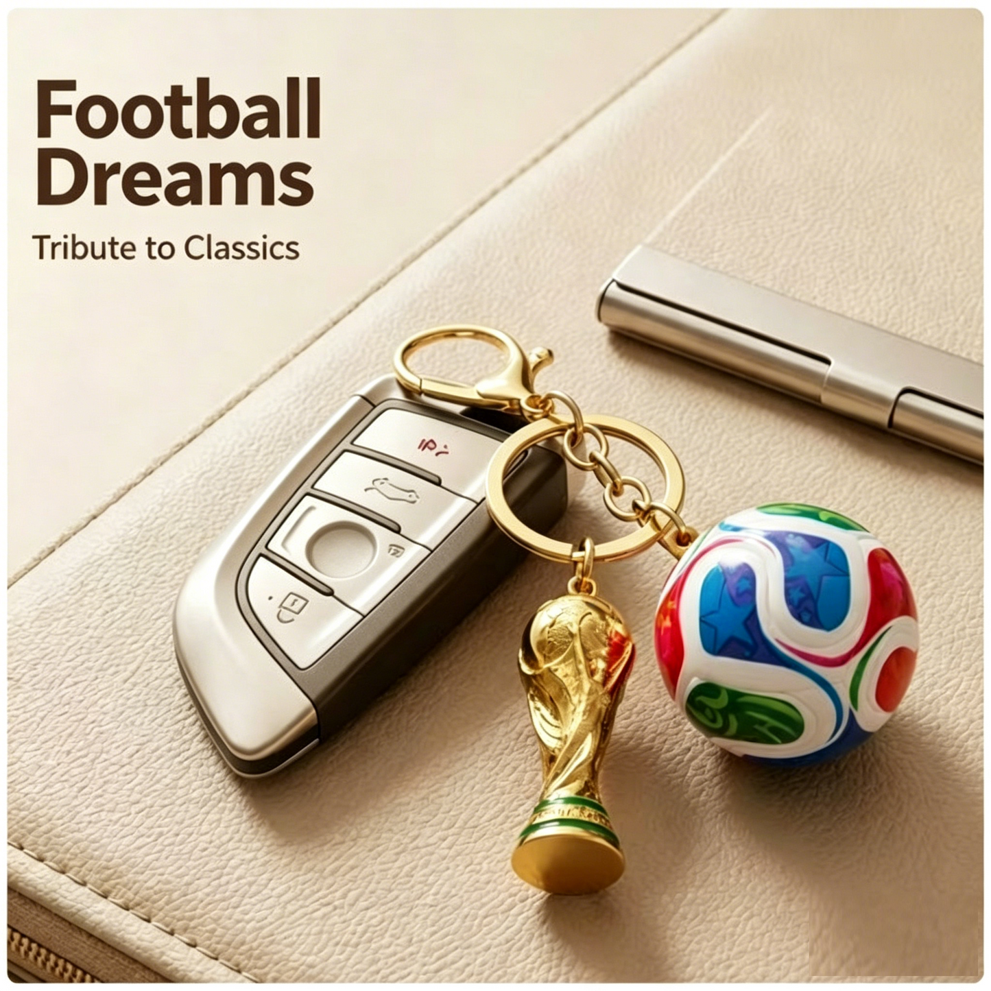 2026 USA - CANADA - MEXICO Soccer Ball Keychain, Pu Football Trophy Pendant Bag Charm Exquisite Souvenir for Fans Gifts Party Favors