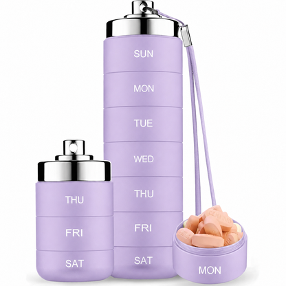 💊Portable Metal Pill Organizer – 7-Day Medicine, Vitamin & Supplement Holder