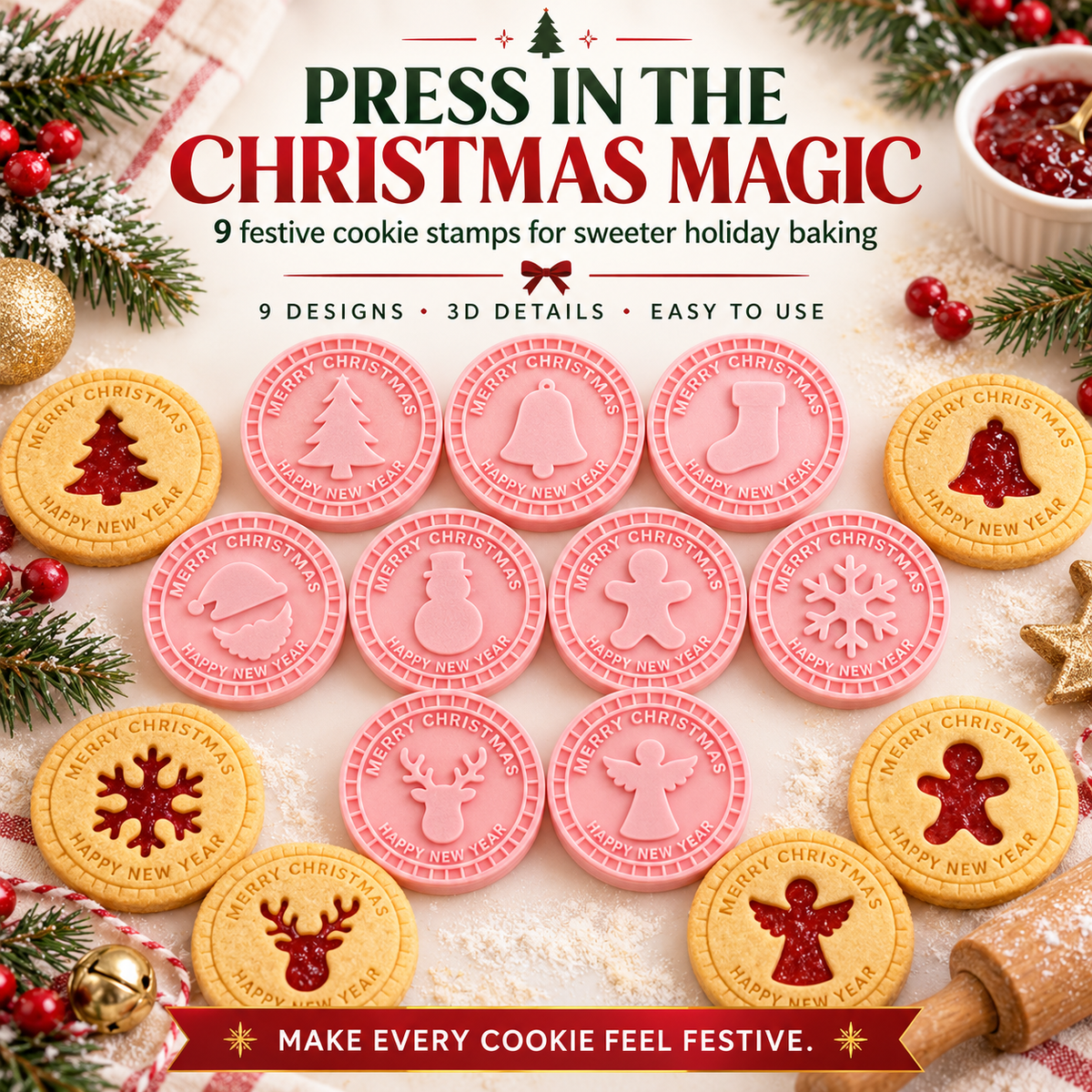 🔥Don’t Miss Out⚡Festive Christmas Cookie Cutter Set