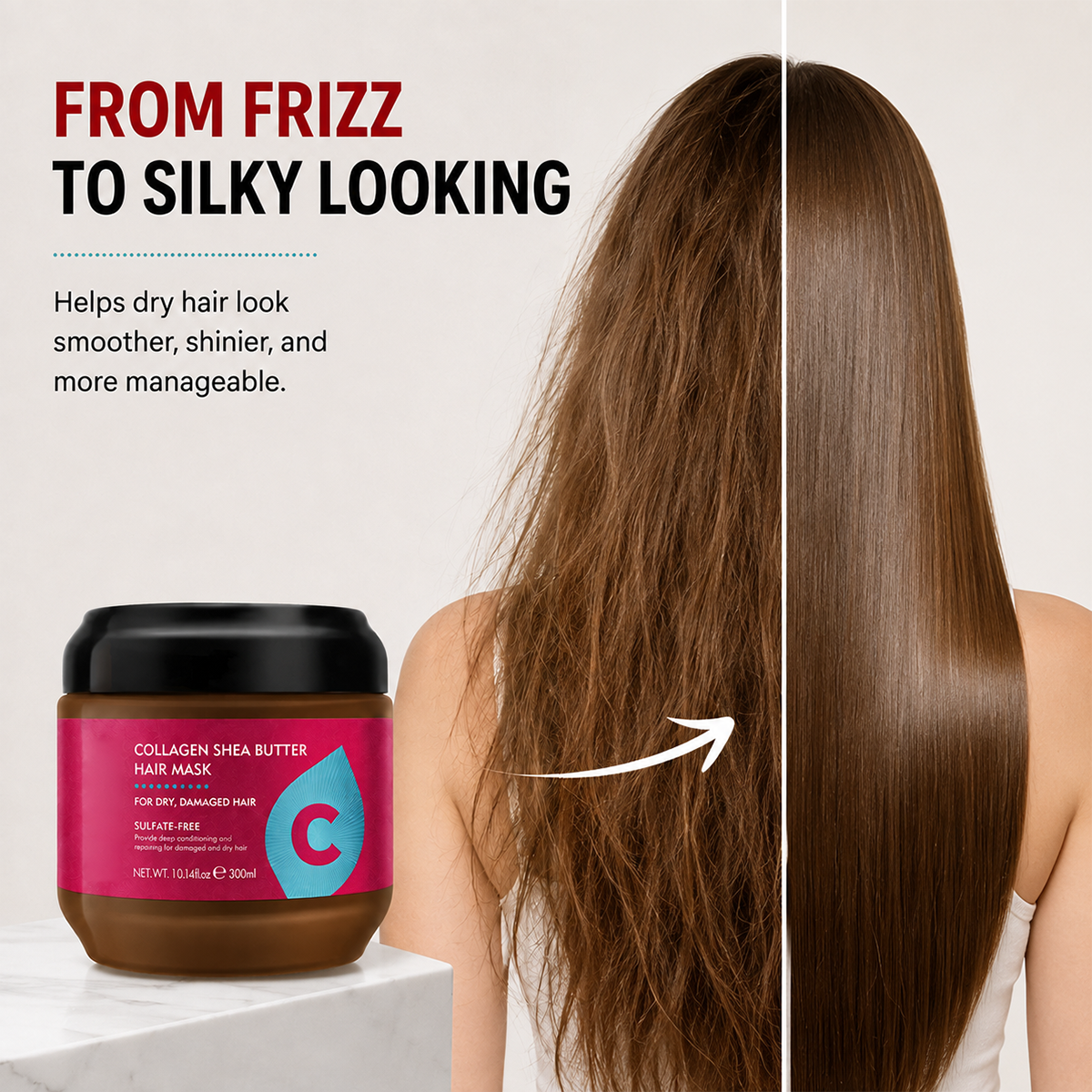Collagen Shea Butter Hair Mask - Deep Repair & Hydration Treatment