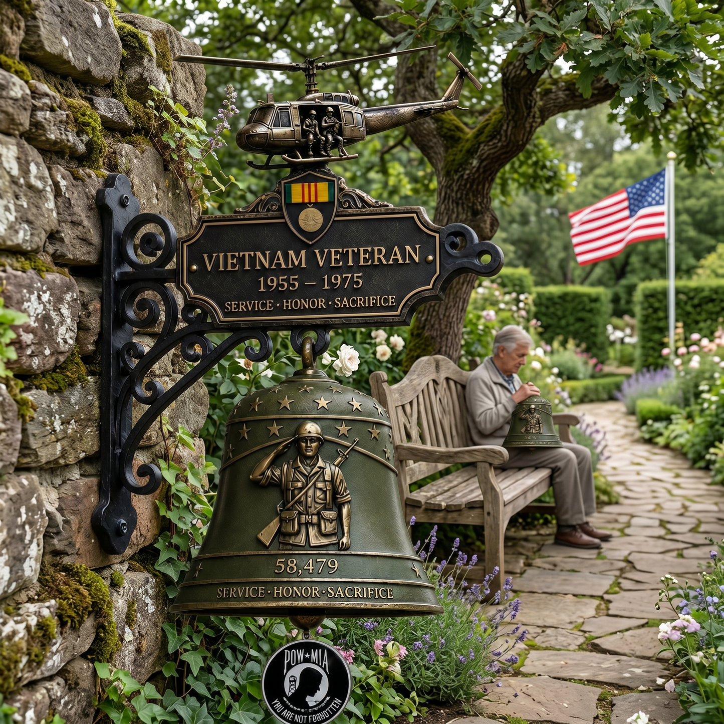 🔔 Veteran Tribute Wall Bell 🎖️