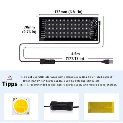 Flexible LED Animated Screen APP Control DIY Custom Light Panel Car Holiday Decor