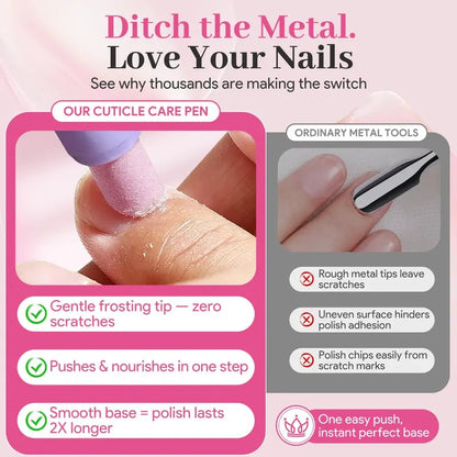 Ceramic Cuticle Oil Pusher Pen, Nourishing Essential Oil for Dry & Damaged Nails