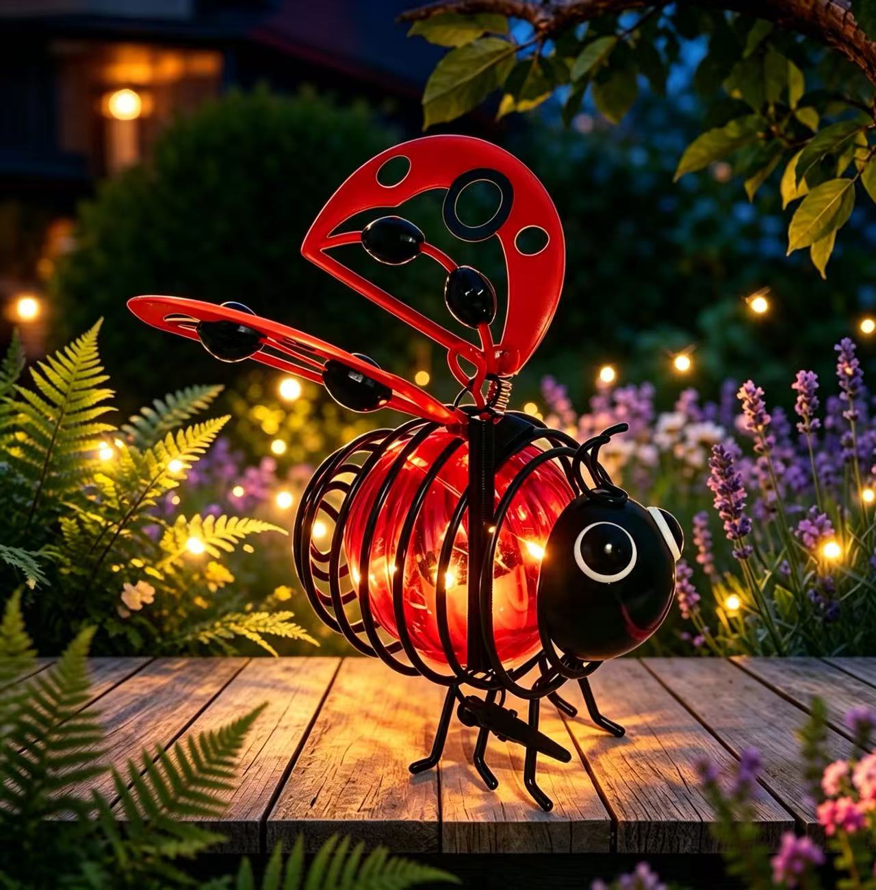 🌙🍃Hanging Solar Bee Light – Warm Amber Garden Decor for Patio, Camping & Outdoor Parties🌞🌜