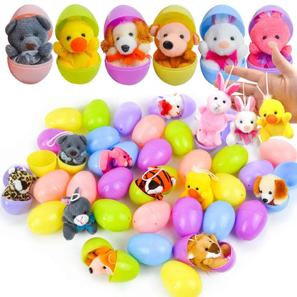 Pre-Filled Animal Plush Easter Eggs for Kids(12 pcs)