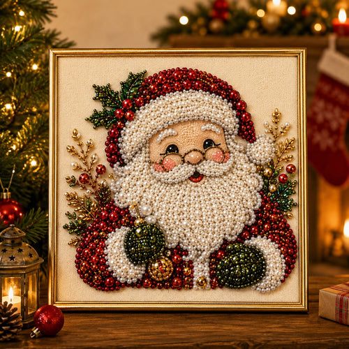 🎅🎄3D Pearl Art Kit – Christmas DIY Craft Set for Kids & Family Creative Fun