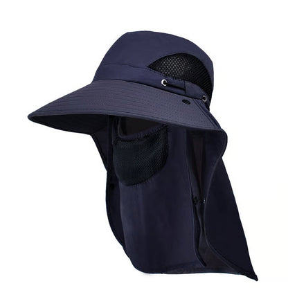 Wide Brim Sun Hat, Men's Safari Hat,  360° Sun Protection, UPF50+, Shade Hat, Insect Repellent, Mesh, Breathable, UV Protection