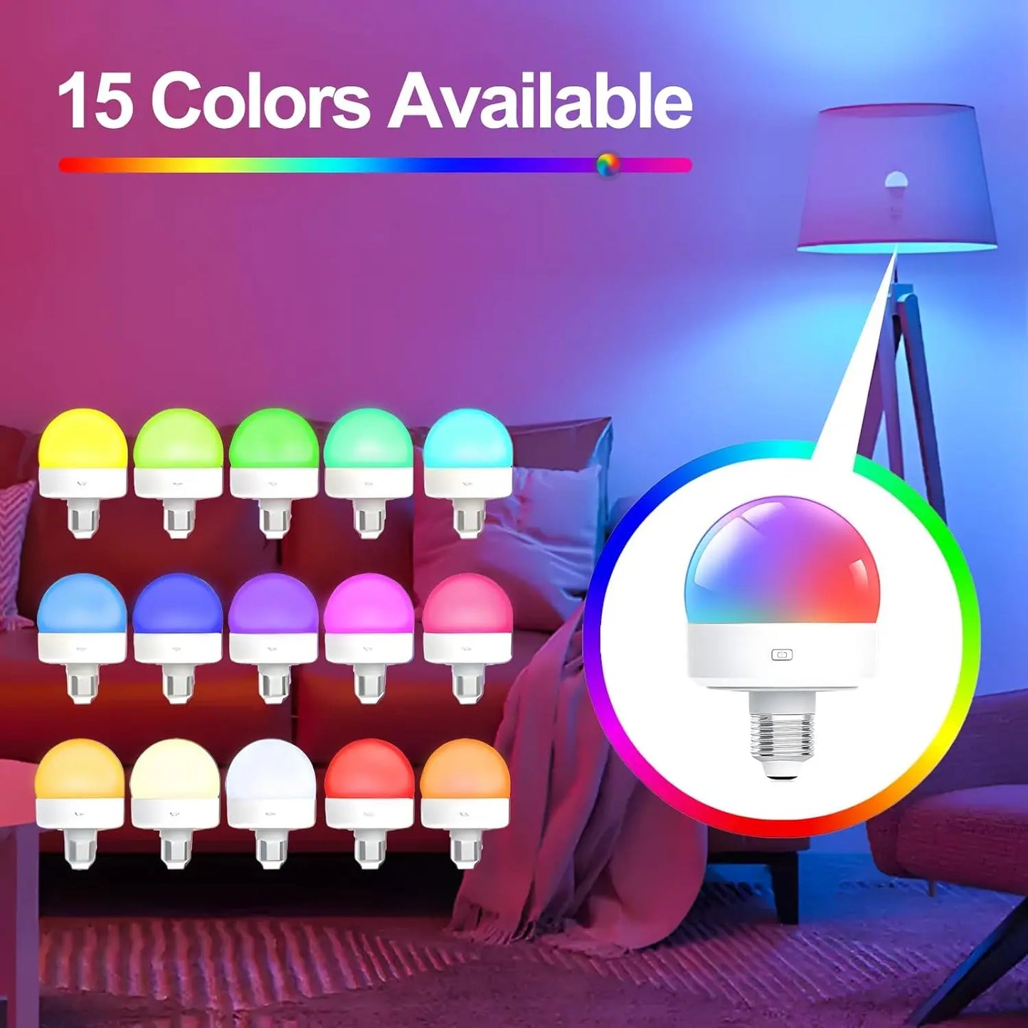Wireless Battery-Powered Wall Lamps in /, Remote Control Bedroom Lights, Rechargeable Multi-Color Bulbs for Living Room & Hallway