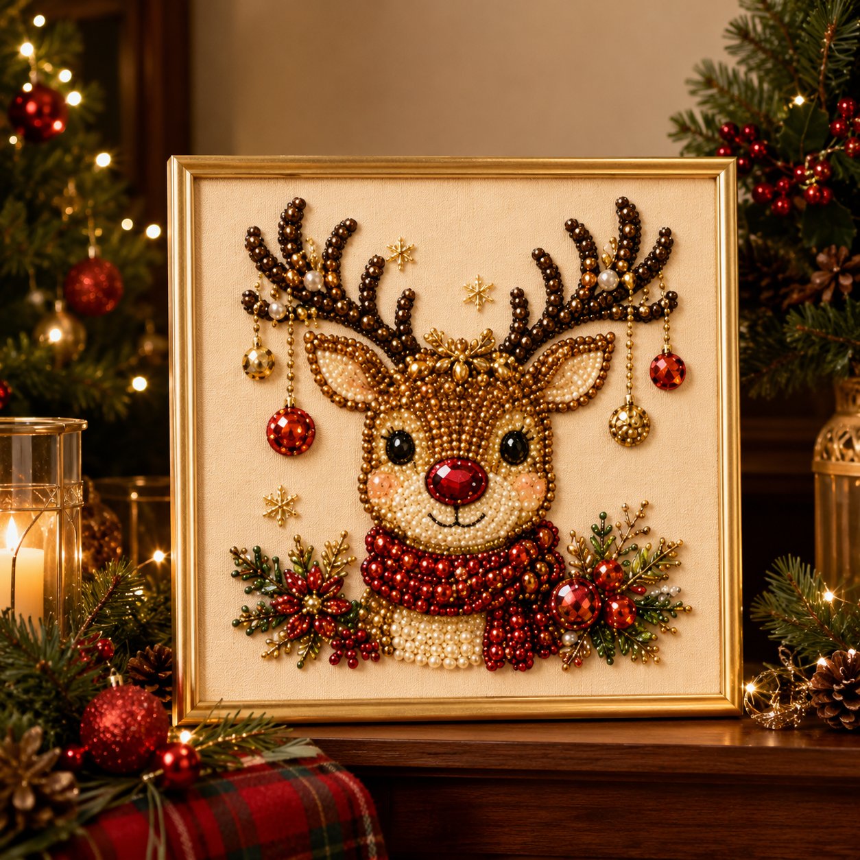 🎅🎄3D Pearl Art Kit – Christmas DIY Craft Set for Kids & Family Creative Fun