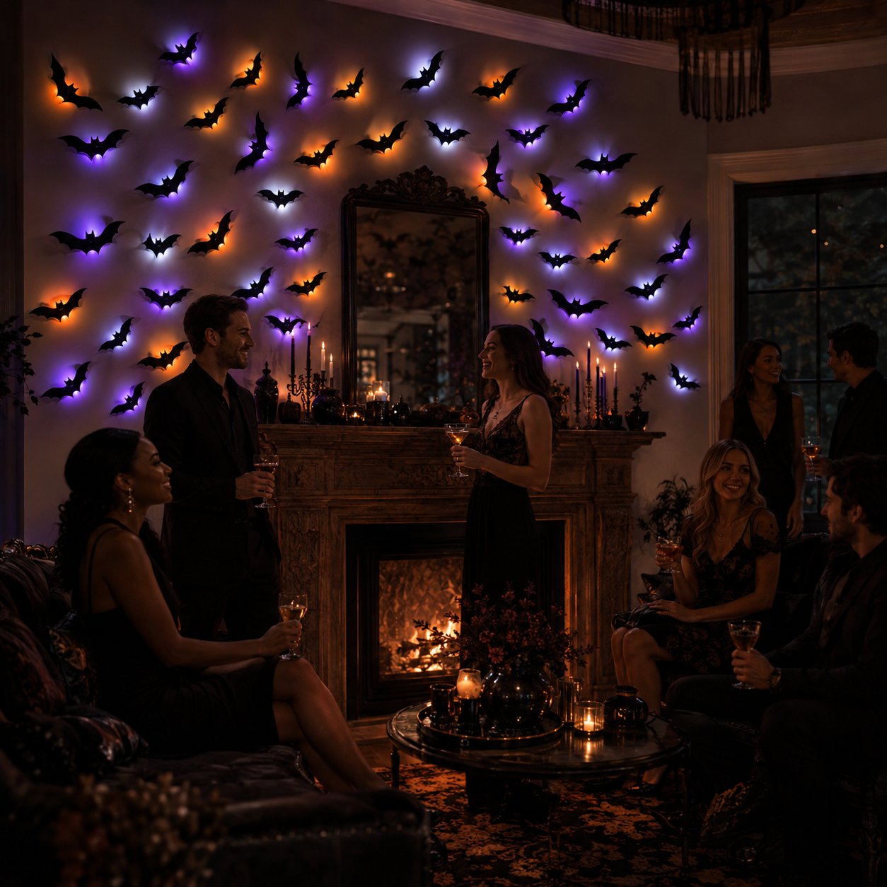 👻🦇3D Bat Light Design LED Decorations, Transform Your Wall Into A Halloween Haunt
