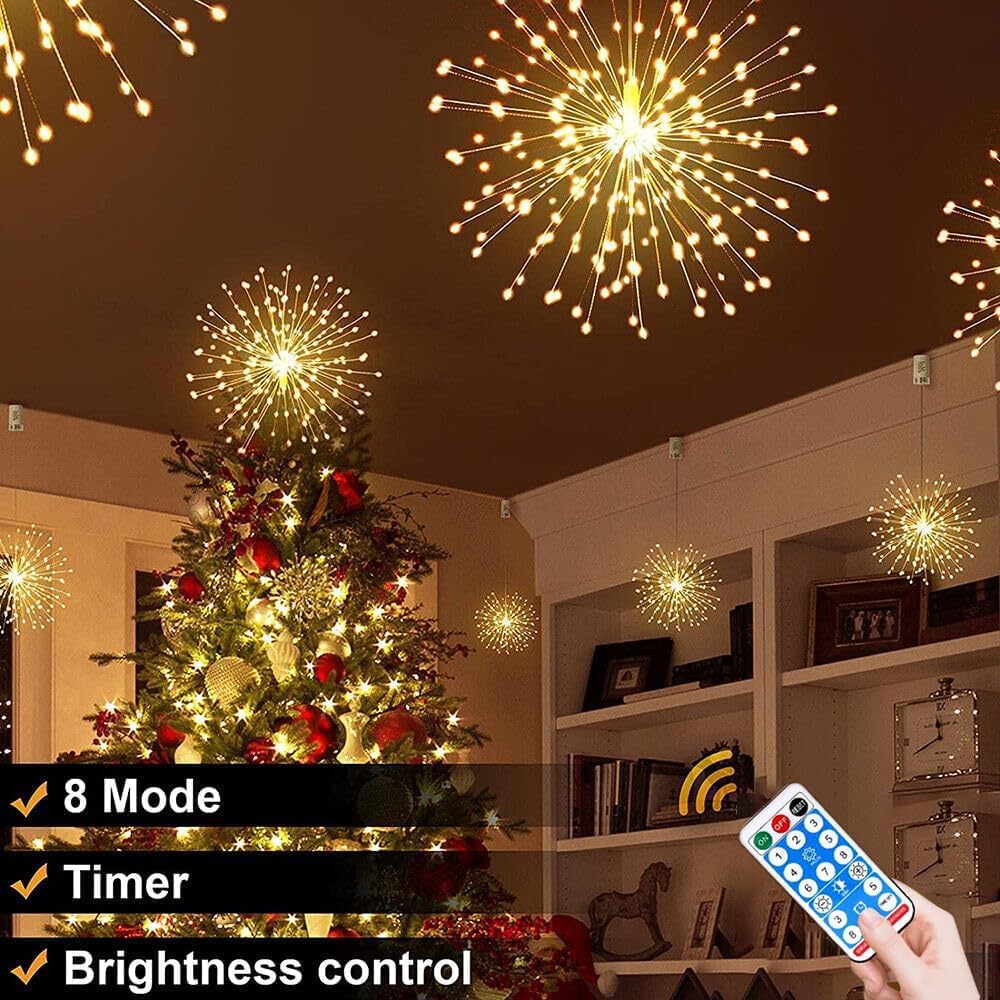 🎆 4-Pack Solar Fireworks Lights — 480 LEDs IP65 Waterproof Outdoor Garden Lights 💦