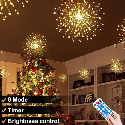 🎆 4-Pack Solar Fireworks Lights — 480 LEDs IP65 Waterproof Outdoor Garden Lights 💦