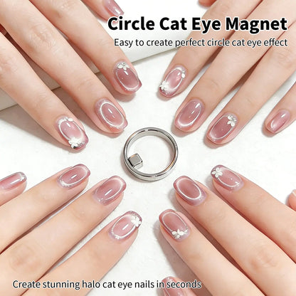 Hollow Ring Cat Eye Magnet For Nails, Easy Operation Nail Art Tool