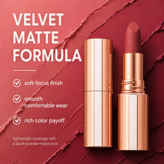 💋✨24H Long‑Lasting Matte Lipstick – Smudge‑proof, transfer‑resistant, vibrant colour. 👄🌹