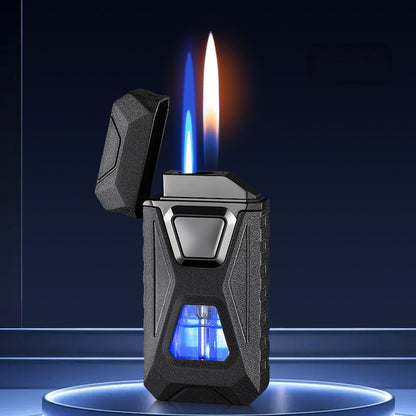 Voice-Activated Dual Flame Lighter,USB Rechargeable Windproof Refillable with Visible Window