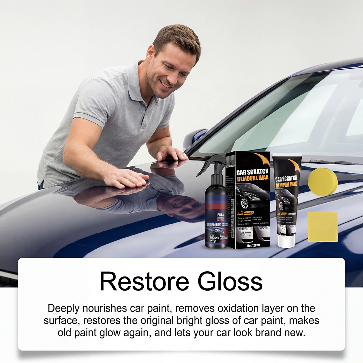 Car scratch repair wax, car paint protection polishing scratch remover & surface care cleaner