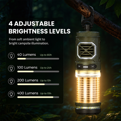 Rechargeable Tiny Mosquito Repeller 329°F Heating 30ft Protection Zone Ultra Mini with Camping Light Magnetic Design for Outdoor Camping Backpacking Patios