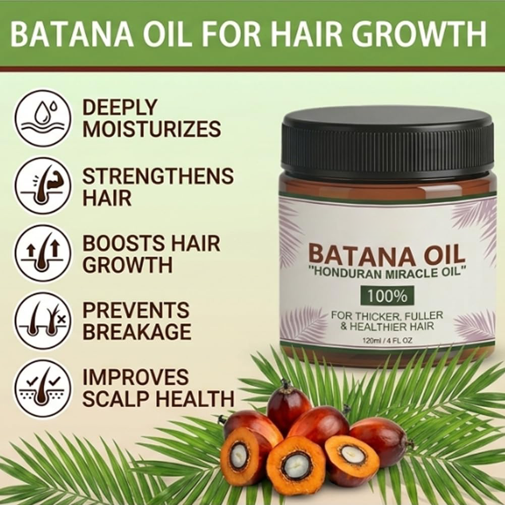 Batana Natural Hair Growth Oil,100% Pure Organic Batana,Prevents Loss for Men & Women