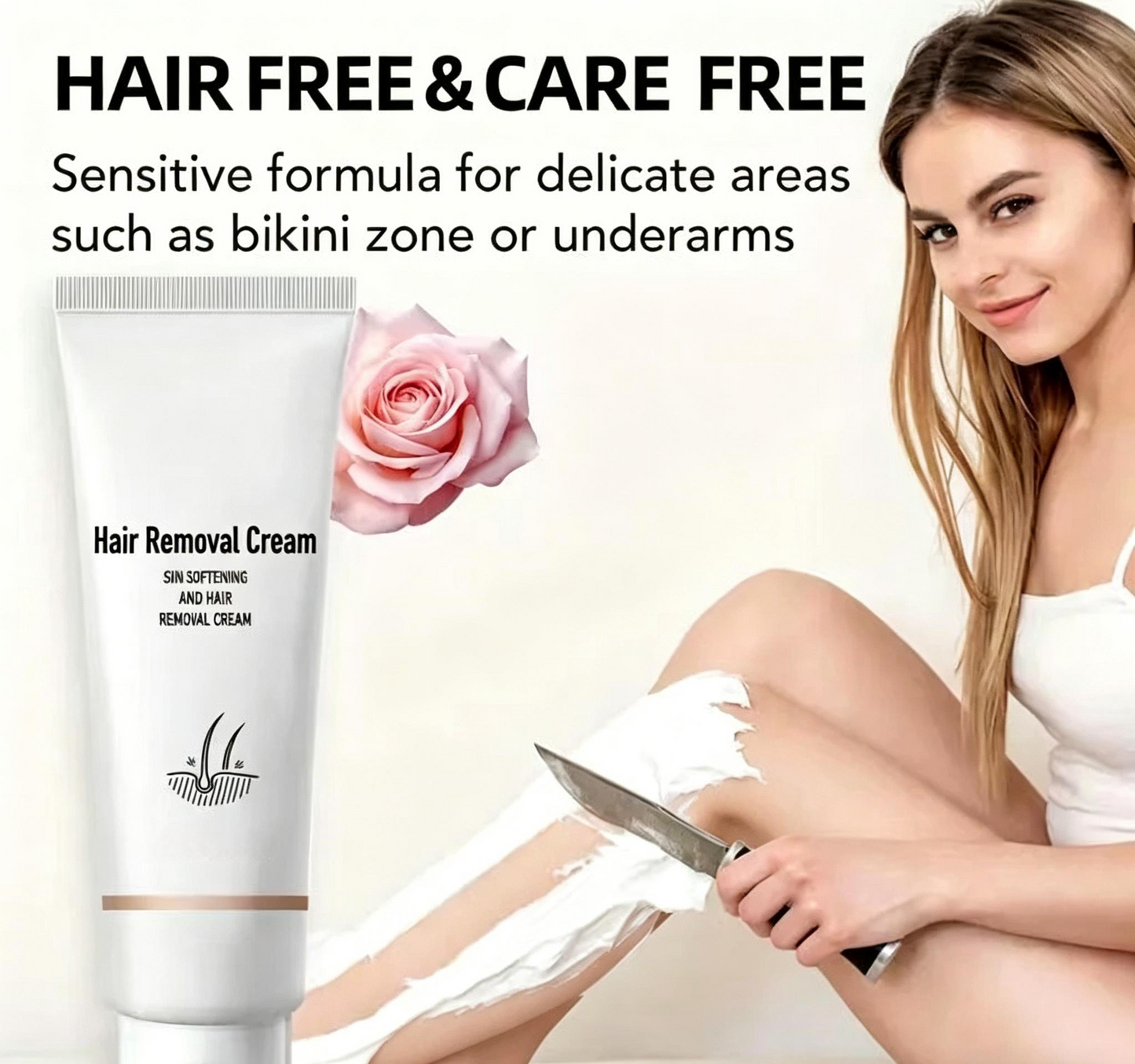 Hair Removal Cream for Women & Men – Gentle Depilatory Cream for Smooth-Looking Skin
