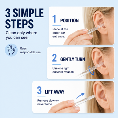 Sticky ear cleaning sticks