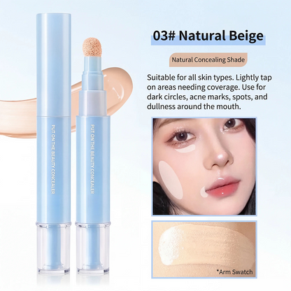 Dual-effect Concealer & Foundation Eye Concealer, Korean pressed powder foundation for a flawless complexion.