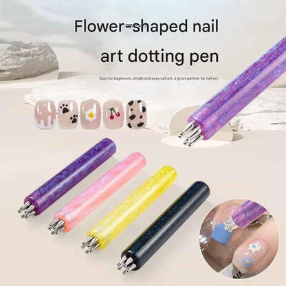 5 Petal Flower Nail Dotting Pen,Nail Art Dotting Tools,Flower Design Tool