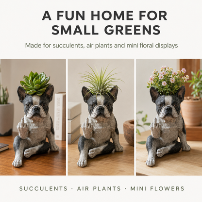 🐶Boston Terrier Planter — Instantly Infuse Your Plants with Personality 🌿