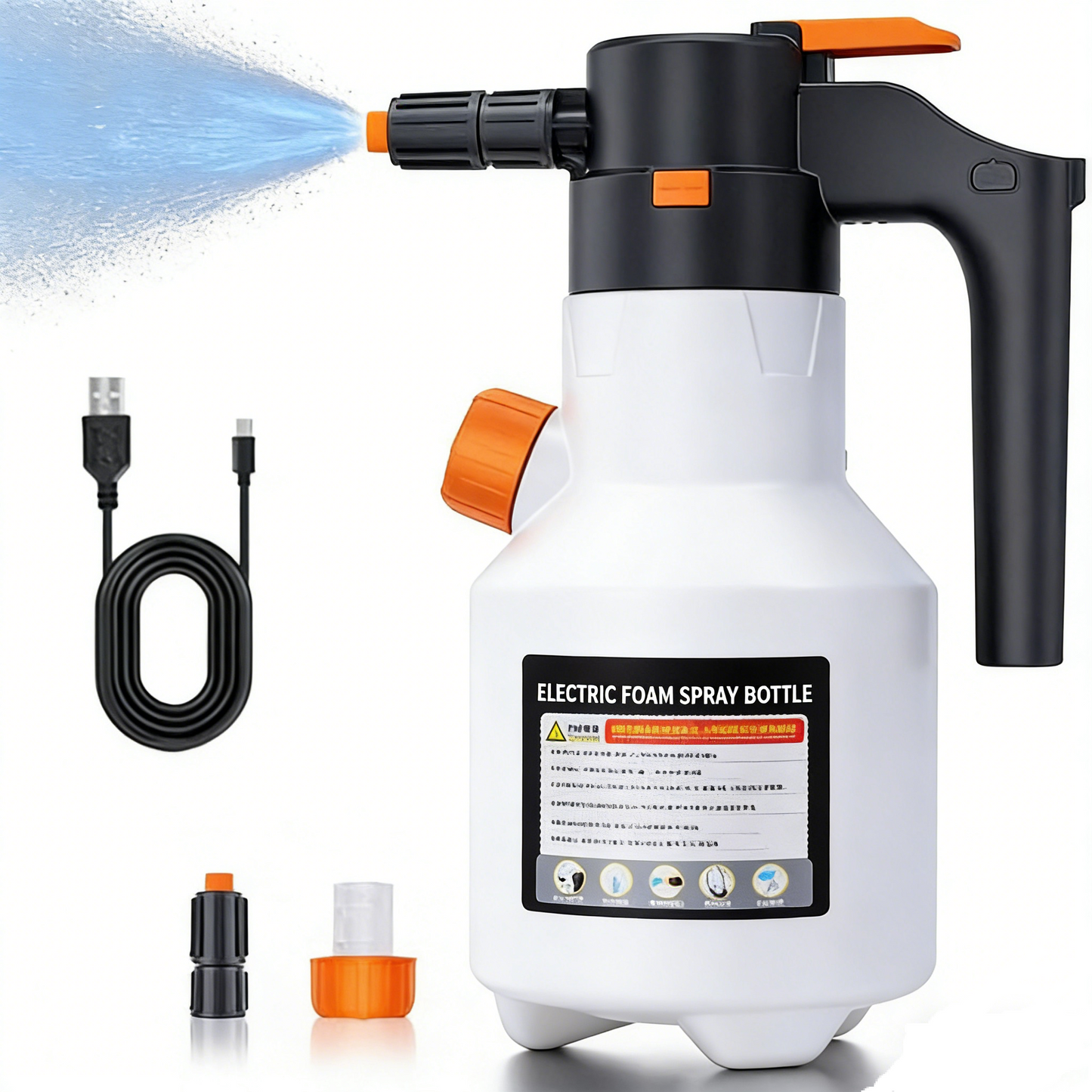 Electric car wash foam gun, handheld high-pressure cleaner