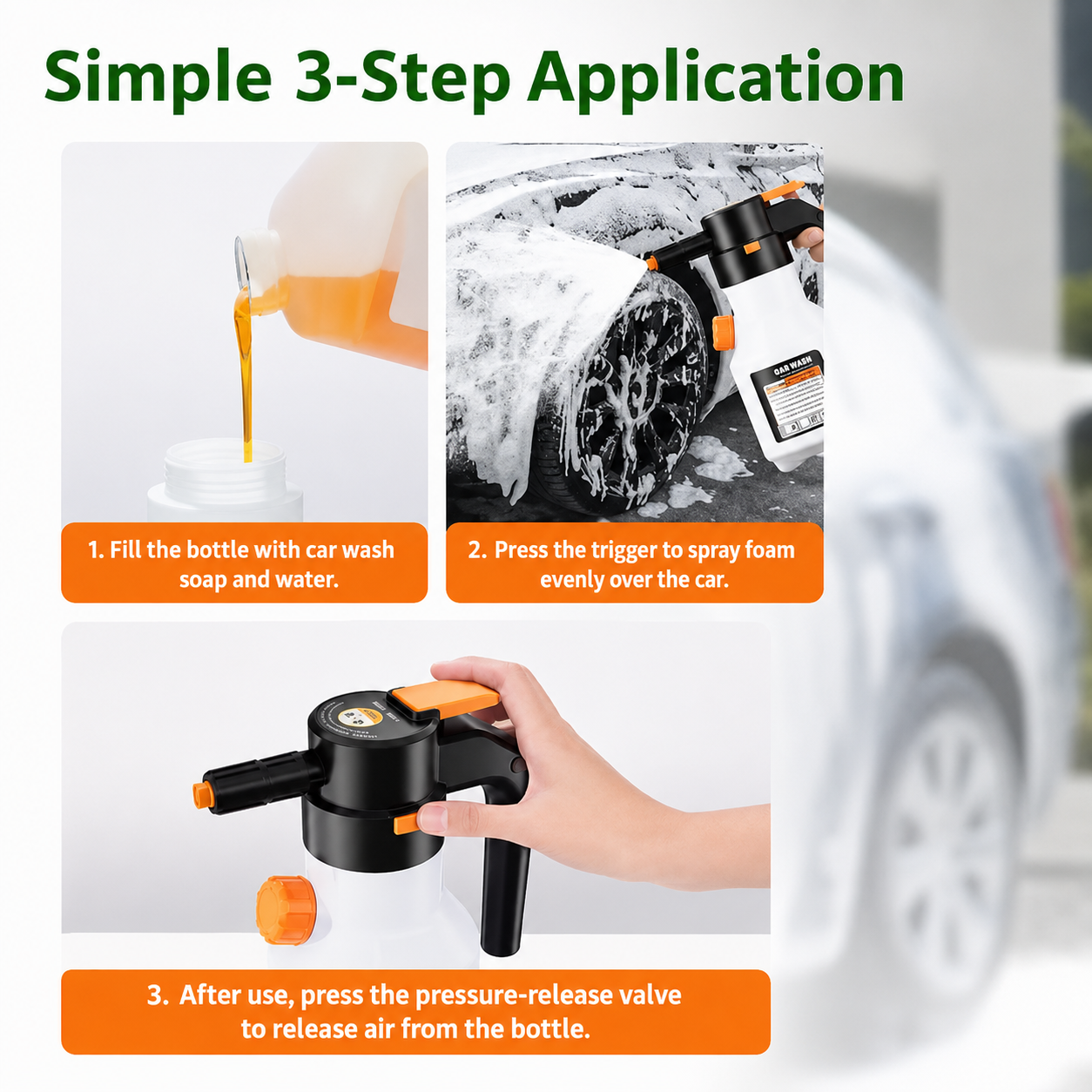 Electric car wash foam gun, handheld high-pressure cleaner
